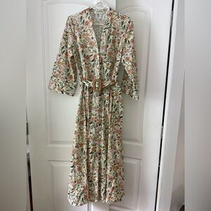 ZARA PRINTED MIDI POPLIN DRESS